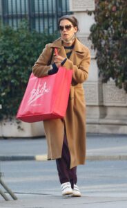 Katie Holmes in a Caramel Coloured Coat