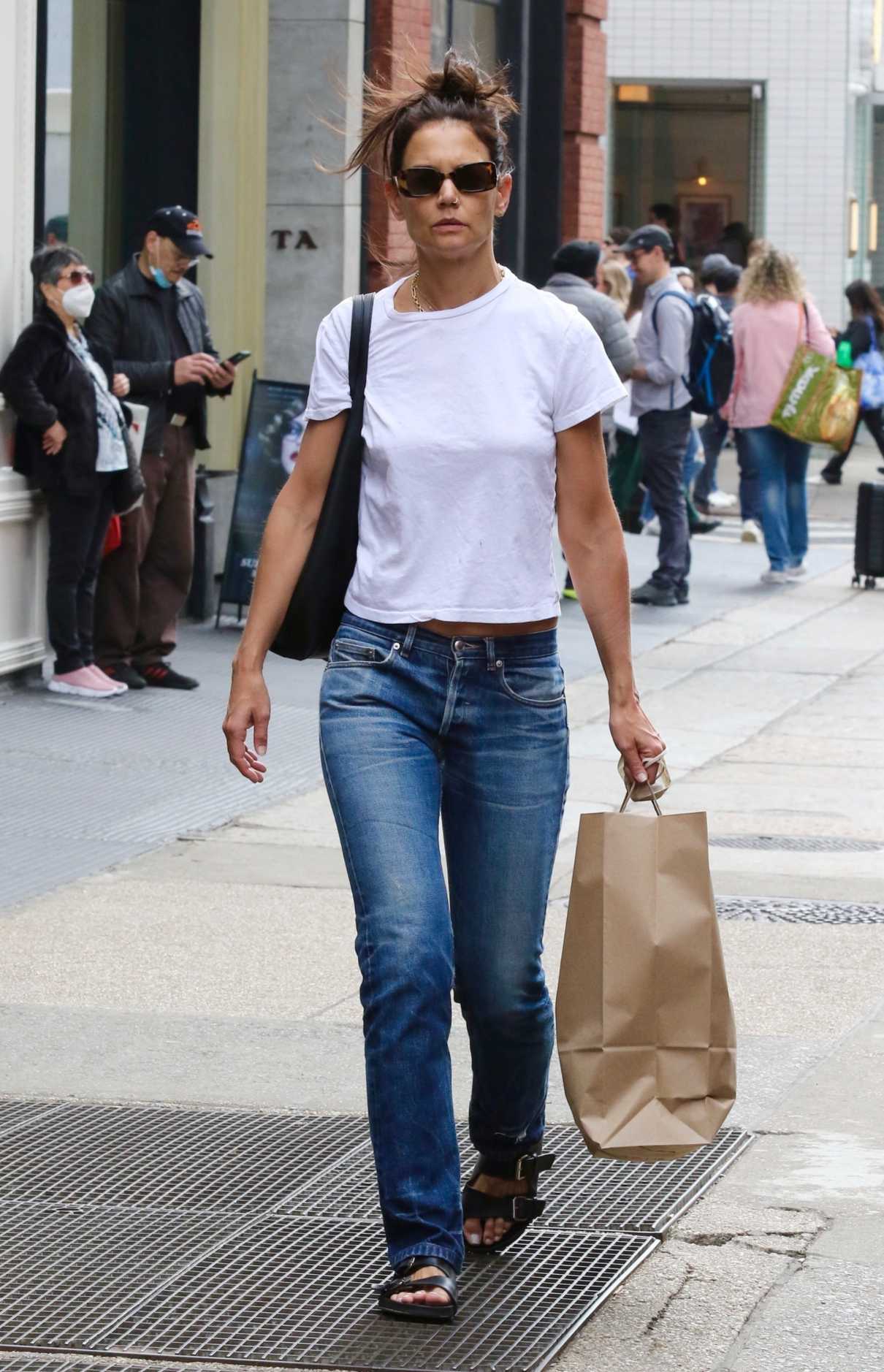 Katie Holmes in a White Tee