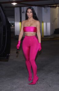 Kim Kardashian in a Pink Ensemble