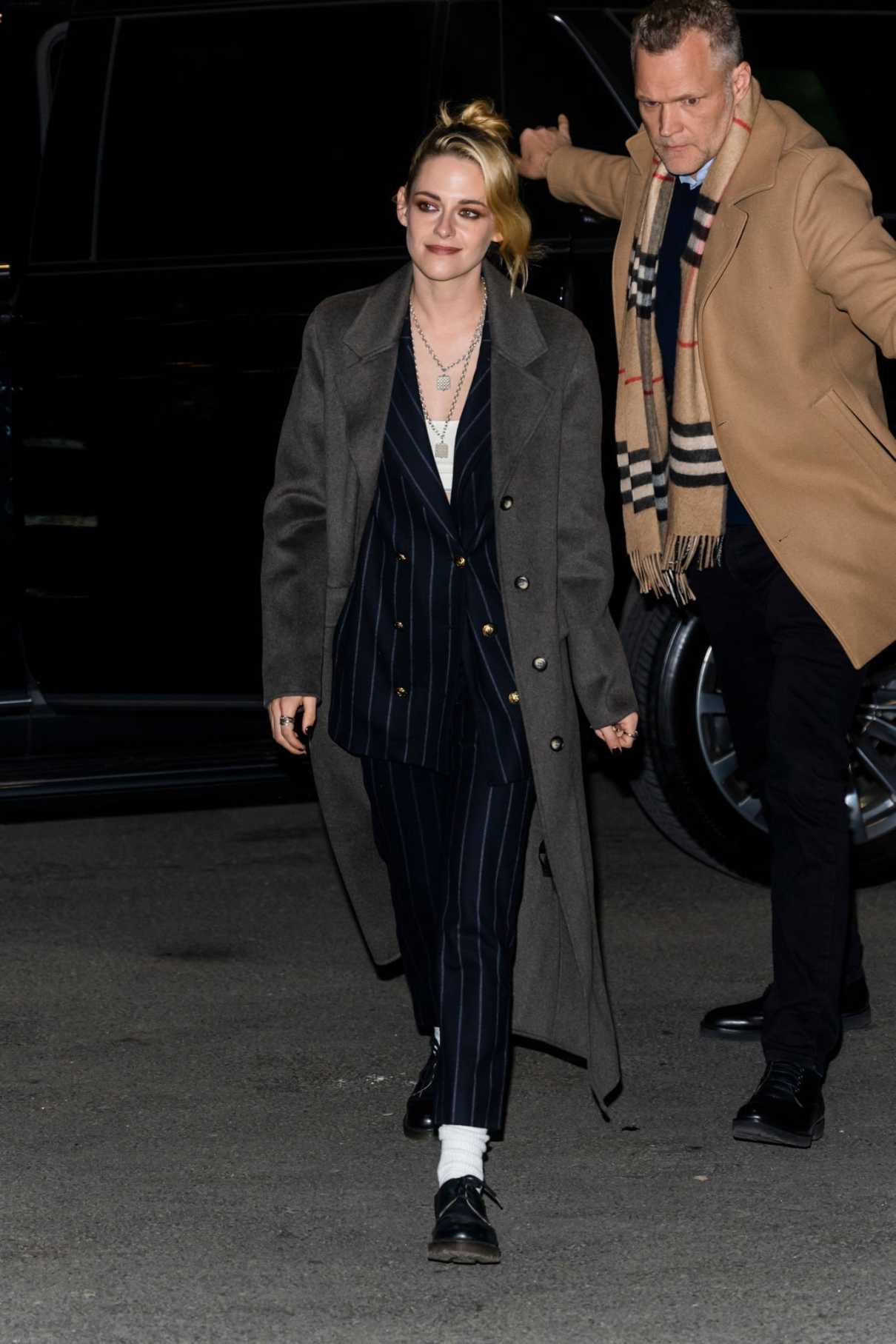 Kristen Stewart in a Grey Coat