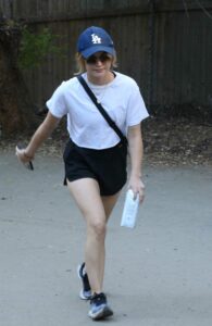 Lucy Hale in a Black Shorts