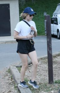 Lucy Hale in a Black Shorts