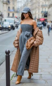 Olivia Culpo in a Grey Ensemble