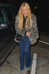 Rachel Zoe in a Grey Fur Coat