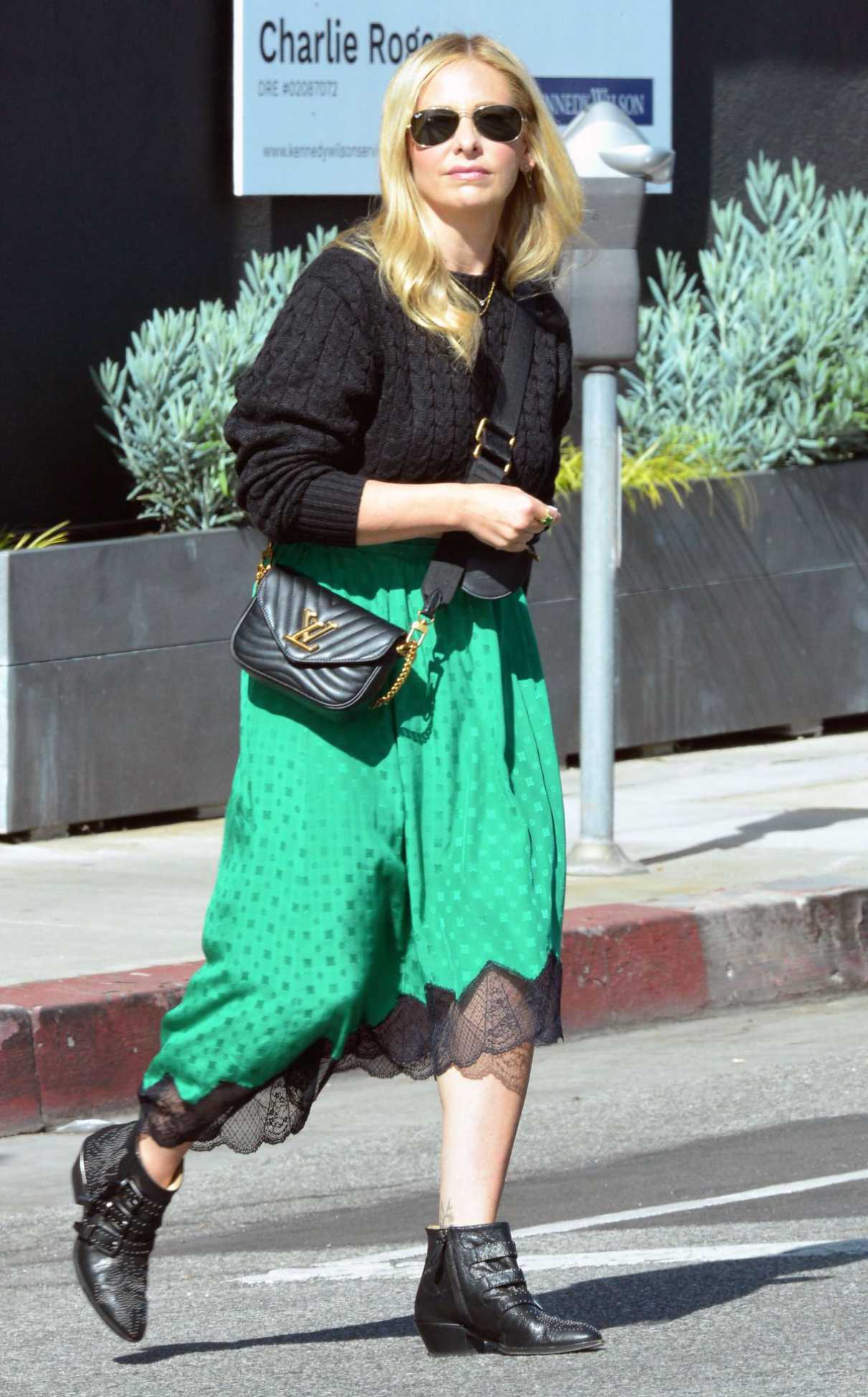 Sarah Michelle Gellar in a Green Skirt