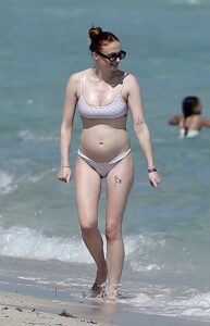 Sophie Turner in a Checked Bikini