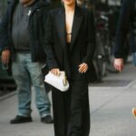 Zoey Deutch in a Black Pantsuit Was Seen Out in New York 03/08/2022