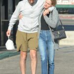 Amber Valletta in a Grey Cardigan Was Seen Out with Her Boyfriend Teddy Charles in Los Angeles 04/18/2022