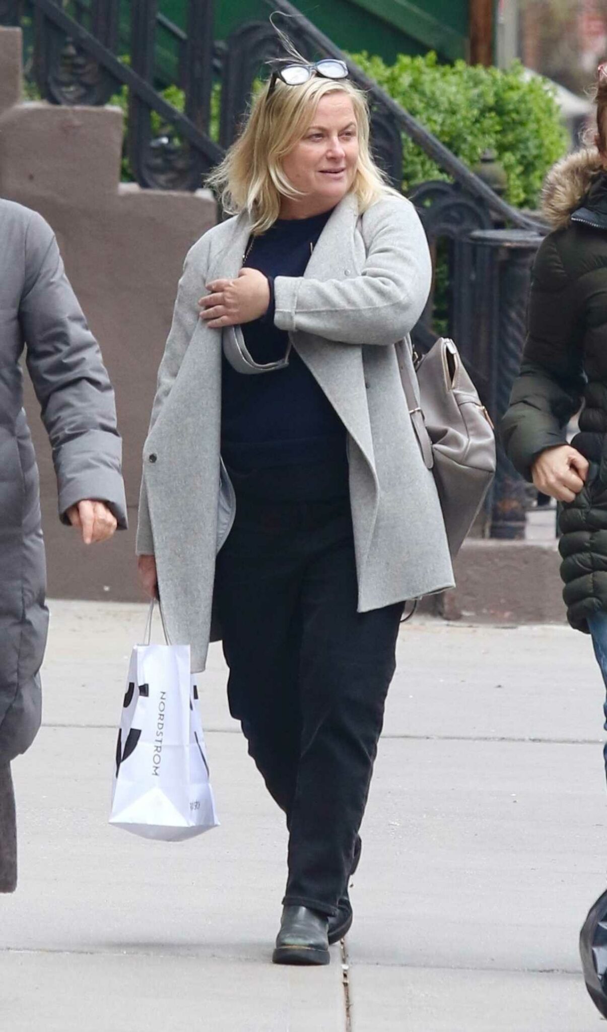 Amy Poehler in a Grey Blazer Was Seen Out in Manhattan’s West Village