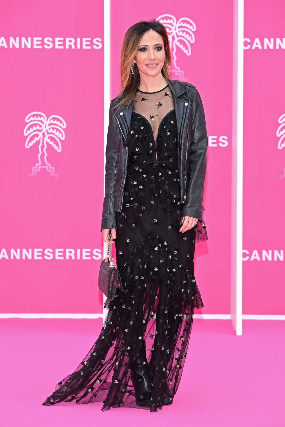 Fabienne Carat Attends the Pink Carpet During the 5th Canneseries