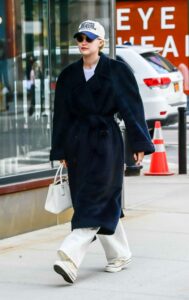 Gigi Hadid in a Black Coat