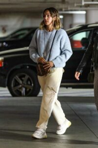 Jessica Alba in a Grey Sweater