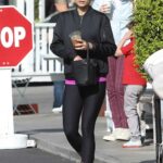 Jordana Brewster in a Black Leggings Was Seen Out in Brentwood 04/18/2022
