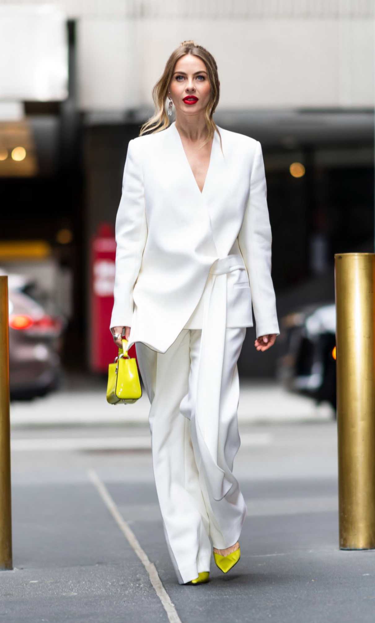 Julianne Hough in a White Pantsuit