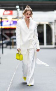 Julianne Hough in a White Pantsuit