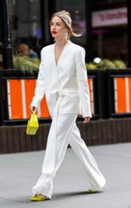 Julianne Hough in a White Pantsuit