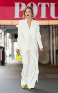 Julianne Hough in a White Pantsuit