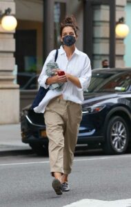 Katie Holmes in a White Shirt