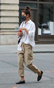 Katie Holmes in a White Shirt