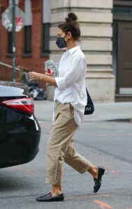 Katie Holmes in a White Shirt