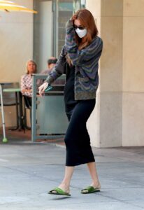 Kendall Jenner in a Green Flip-Flops