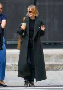 Lara Bingle in a Black Coat