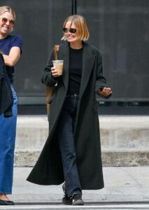 Lara Bingle in a Black Coat