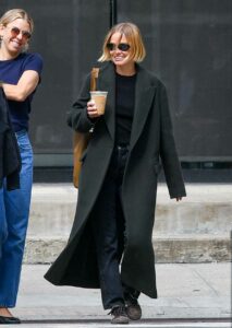 Lara Bingle in a Black Coat