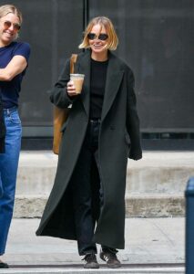 Lara Bingle in a Black Coat