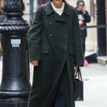 Lily Allen in a Black Coat Goes Shopping with a Friend Around Manhattan’s Soho Area in NYC 03/31/2022
