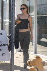Lily-Rose Depp in a Black Top
