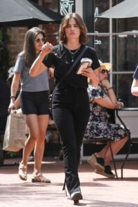 Lucy Hale in a Black Tee