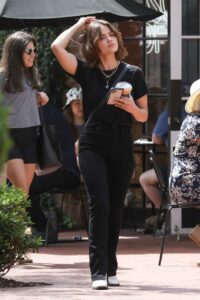 Lucy Hale in a Black Tee