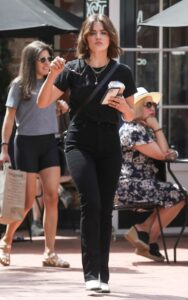 Lucy Hale in a Black Tee