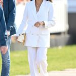 Meghan Markle in a White Pantsuit Was Seen Out in Hague 04/15/2022