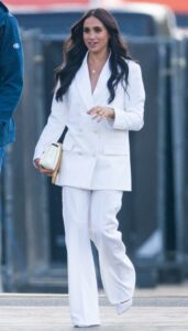Meghan Markle in a White Pantsuit