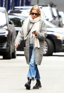 Naomi Watts in a Grey Coat