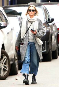 Naomi Watts in a Grey Coat