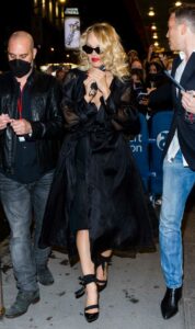 Pamela Anderson is a Black Dress