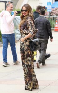 Sofia Vergara in a Tiger Print Pantsuit