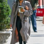 Tessa Thompson in a Grey Trench Coat Was Seen Out in New York 04/14/2022