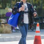 Vanessa Paradis in a Blue Floral Print Jacket Was Seen Out in Studio City 04/15/2022