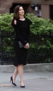 Anne Hathaway in a Black Dress