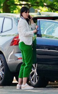 Daisy Lowe in a Green Jumpsuit