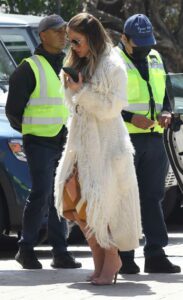 Jennifer Lopez in a White Cardigan