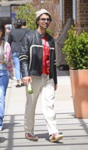 Joe Jonas in a Black Leather Jacket