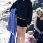 Julia Fox in a Black Hoodie Was Seen Out with a Friend on the Beach in Santa Barbara 05/28/2022
