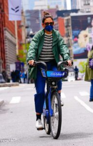 Katie Holmes in a Green Jacket