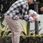 Kellan Lutz in a Plaid Shirt Was Seen Out with His Family for Dinner in Laguna Beach 05/24/2022