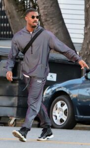 Michael B. Jordan in a Grey Tracksuit